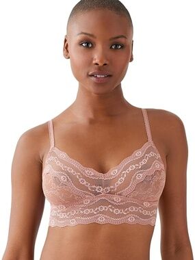 b.tempt'd by Wacoal Women's Lace Kiss Sheer Unlined Bralette | Burlwood | L